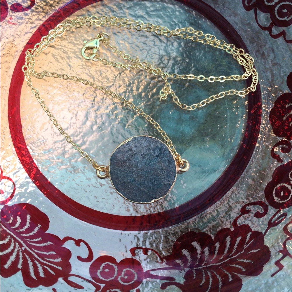 Druzy Crystal 14K Gold Plate Dainty - Picture 4 of 4